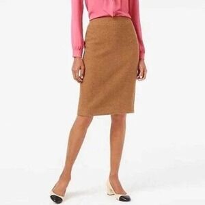 J.Crew Wool Blend Pencil Skirt Heathered Brown Womens Size 2